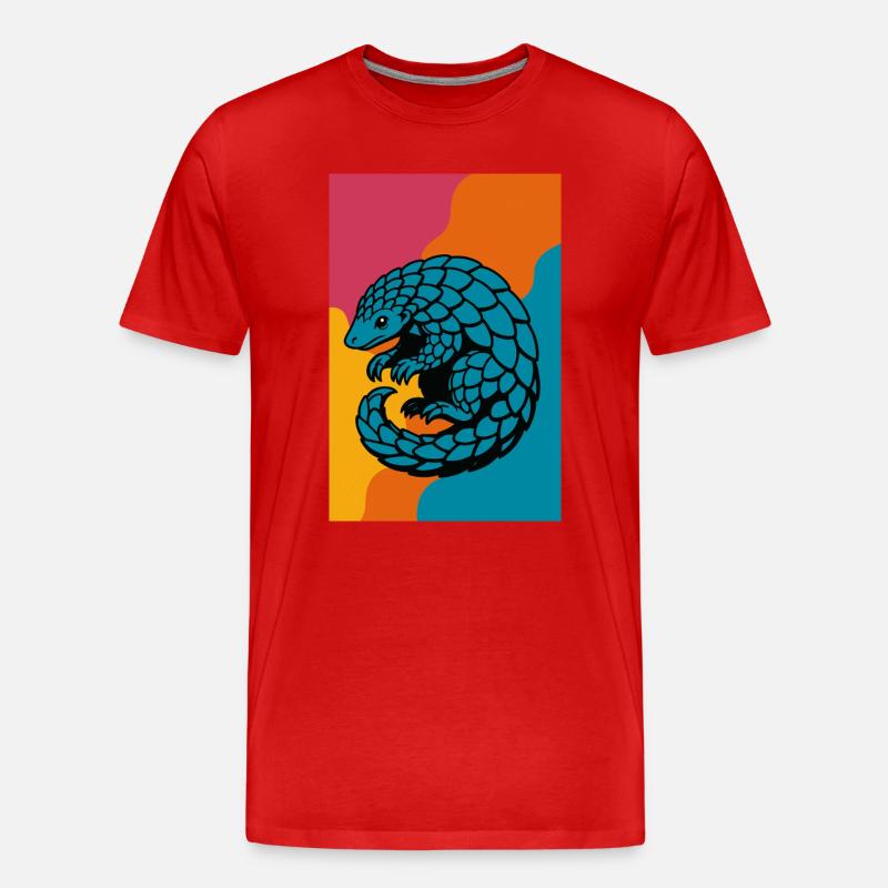 Pangolin Pop Art - Männer Premium Bio T-Shirt - Rot