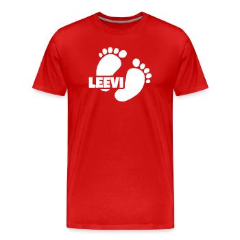 Bébé Leevi - T-shirt bio Premium Homme - rouge - Devant - Damien (186cm)