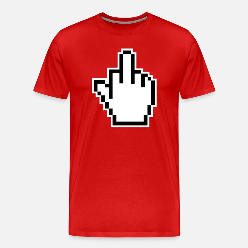 Middle Finger Cursor Middlefinger - Men's Premium Organic T-Shirt - red