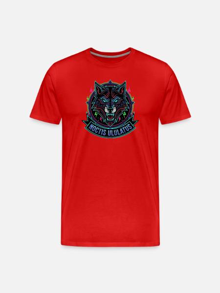 Neon Wolf Noctis Ululatus - Men's Premium Organic T-Shirt - red