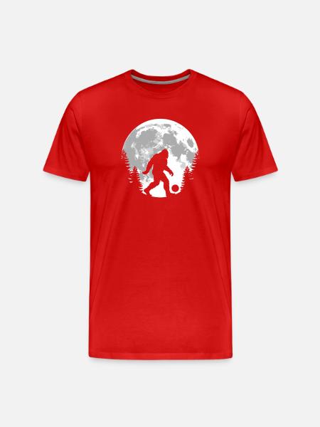 Bigfoot Football Moon Silhouette - Men's Premium Organic T-Shirt - red