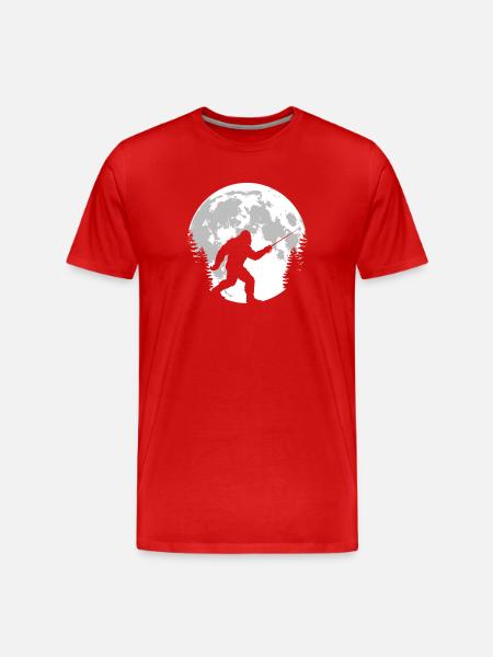 Bigfoot Fencing Silhouette - Men's Premium Organic T-Shirt - red