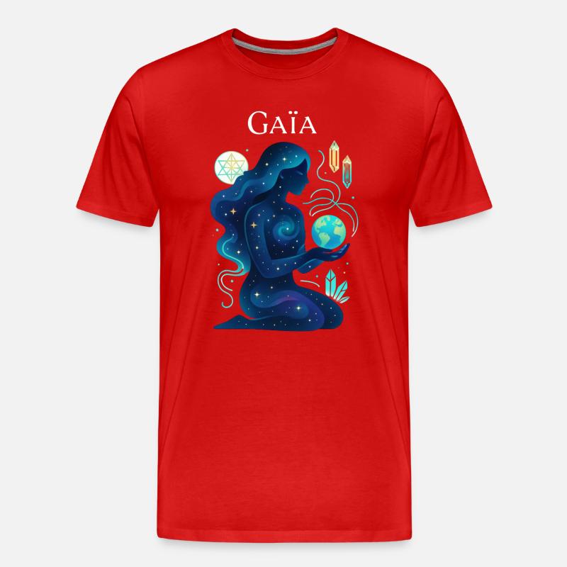 Kosmische Gaia – Mutter Natur - Männer Premium Bio T-Shirt - Rot