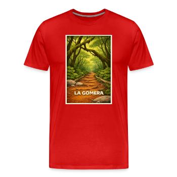 Lorbeerwald Gomera - Männer Premium Bio T-Shirt - Rot - Vorne - Damien (186cm)