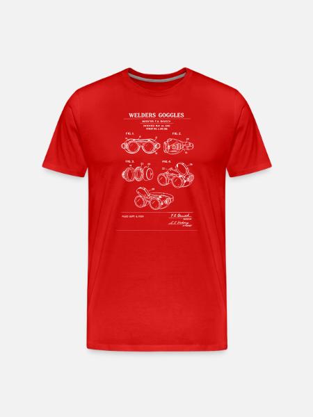 Patent Blueprint: Welding Goggles - Men's Premium Organic T-Shirt - red