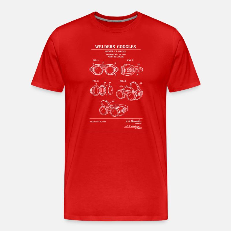 Plan de brevet : Lunettes de soudage - T-shirt bio Premium Homme - rouge