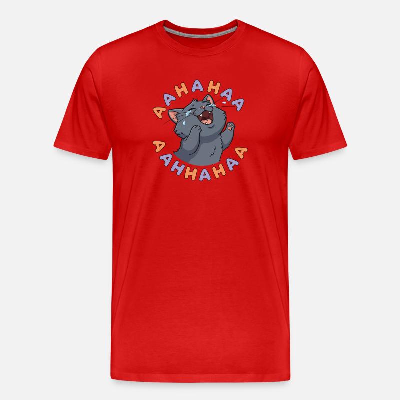 Explosion du chat rieur - T-shirt bio Premium Homme - rouge