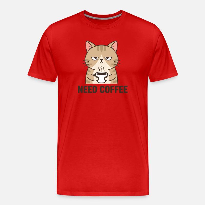 Kaffee Wütende Katze - Männer Premium Bio T-Shirt - Rot