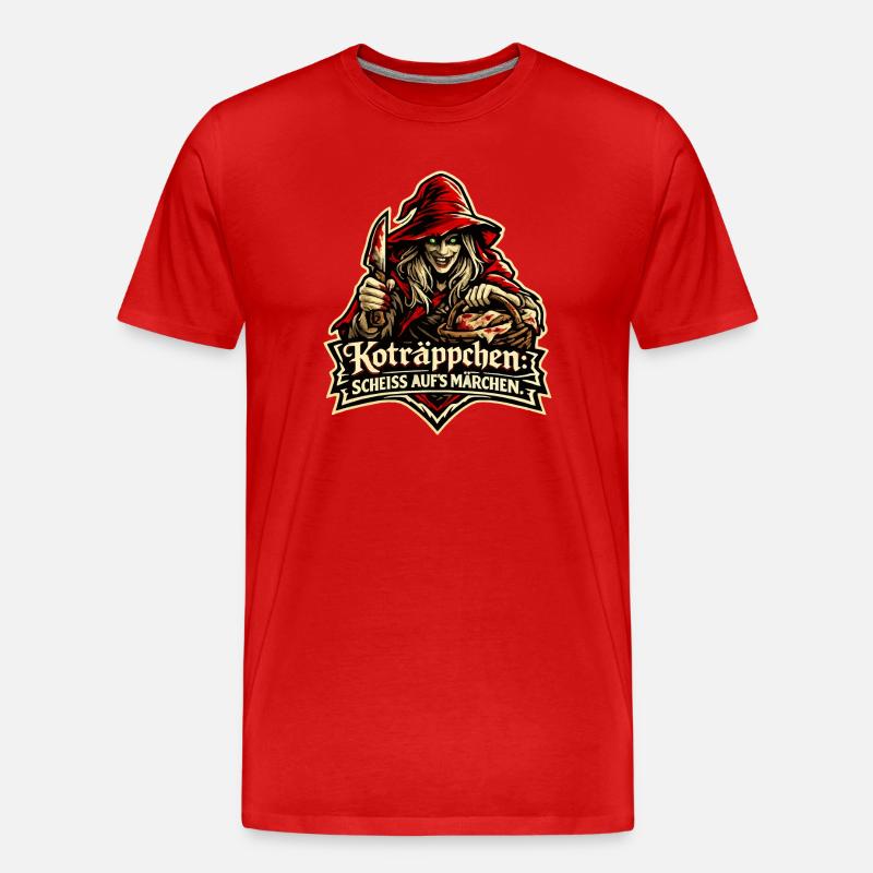 Rotkäppchen (Koträppchen) Parodie: Scheiß Märchen - Männer Premium Bio T-Shirt - Rot