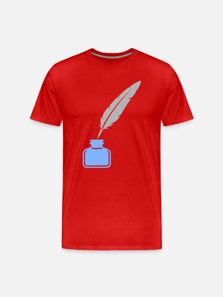 Pen Ink Icon - Men's Premium Organic T-Shirt - red
