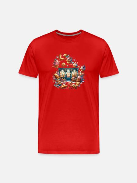 Whimsian Bakery Dream - Men's Premium Organic T-Shirt - red