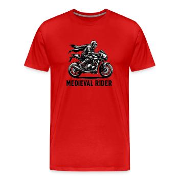 Knight Motorcycle - Men's Premium Organic T-Shirt - red - Front - Damien (186cm)
