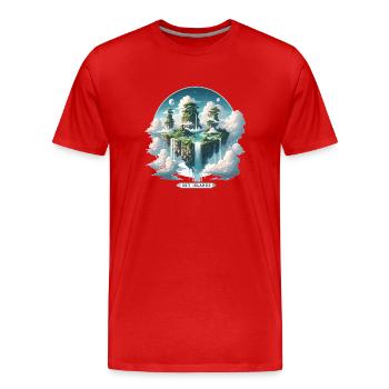 Sky Islands Sky Islands Floating - Men's Premium Organic T-Shirt - red - Front - Damien (186cm)