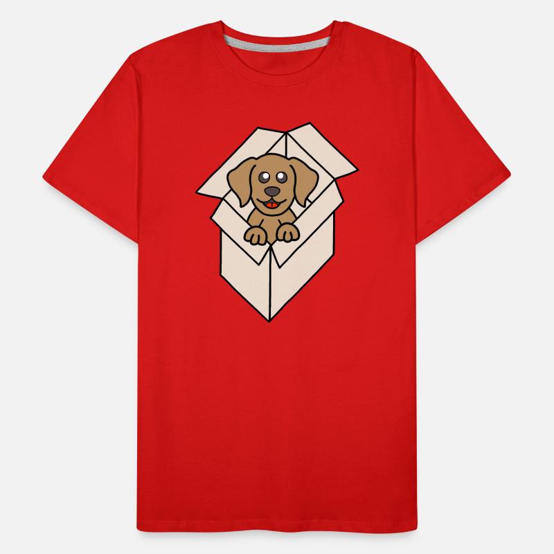 Cuddly dog in a box Men's Premium Organic T-Shirt