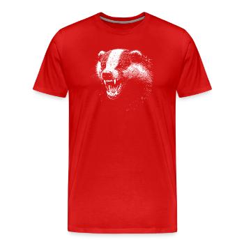 Dachs - Männer Premium Bio T-Shirt - Rot - Vorne - Damien (186cm)