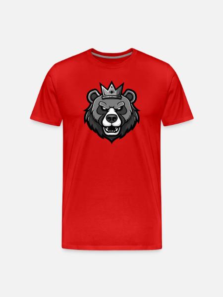 Bear Crown - Men's Premium Organic T-Shirt - red