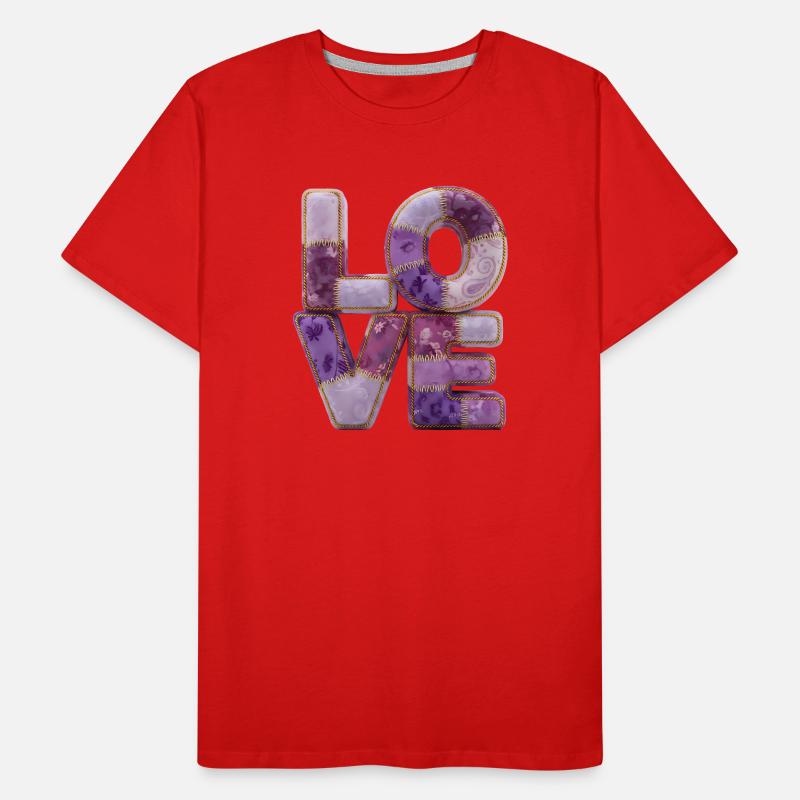 Patchwork Love Quiltlook Lettering Men's Premium Organic T-Shirt