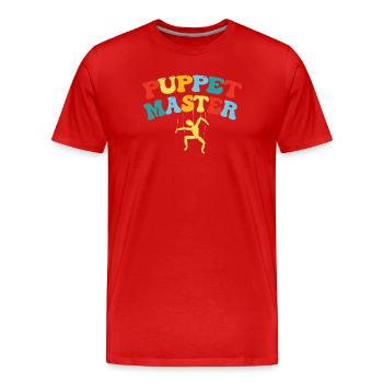 Puppenmeister-Schaukelkunst - Männer Premium Bio T-Shirt - Rot - Vorne - Damien (186cm)