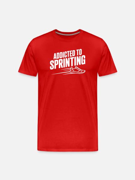 Addicted to Sprinting - Men's Premium Organic T-Shirt - red