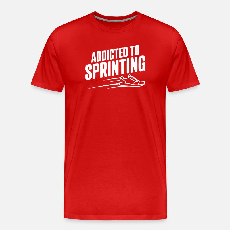 Sprintsüchtig - Männer Premium Bio T-Shirt - Rot