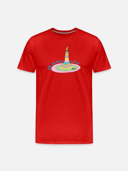 Åh, de platser du kommer att gå till färgglada tornet - Organic T-shirt Ekologisk premium-T-shirt herr - röd