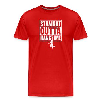 Straight Outta Hangtime Basketball Sports - Men's Premium Organic T-Shirt - red - Front - Damien (186cm)