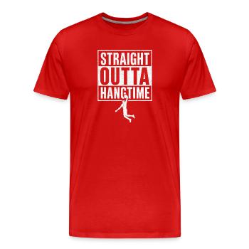 Straight Outta Hangtime Basketball Sport  - Männer Premium Bio T-Shirt - Rot - Vorne - Damien (186cm)