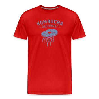 Minimalistische Kombucha Alchemist Gärung - Männer Premium Bio T-Shirt - Rot - Vorne - Damien (186cm)