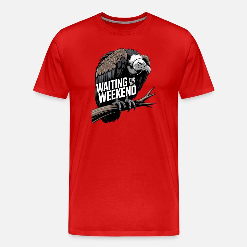 Warten auf das Wochenende - Männer Premium Bio T-Shirt - Rot