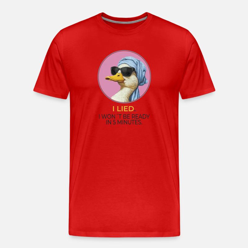Stylische Ente – I Lied Statement Design - Männer Premium Bio T-Shirt - Rot