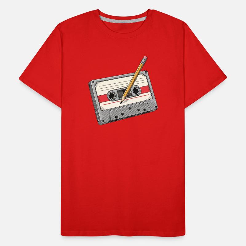 Cassette analogique avec crayon T-shirt bio Premium Homme