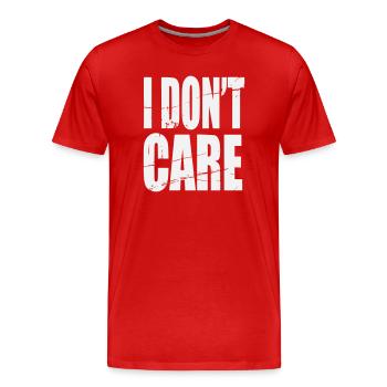 Je me fiche des lettrages grunge - T-shirt bio Premium Homme - rouge - Devant - Damien (186cm)