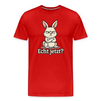 Really now rabbit - Men's Premium Organic T-Shirt - red - Front - Damien (186cm)