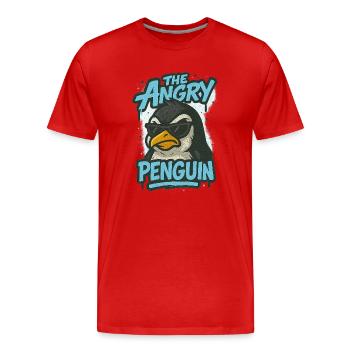 The Annoying Penguin - Men's Premium Organic T-Shirt - red - Front - Damien (186cm)