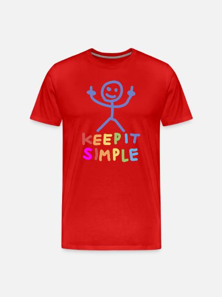 Stick Figure Middle Finger - Men's Premium Organic T-Shirt - red