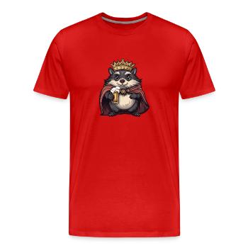 Le Hérisson Roi de la Bière - T-shirt bio Premium Homme - rouge - Devant - Damien (186cm)