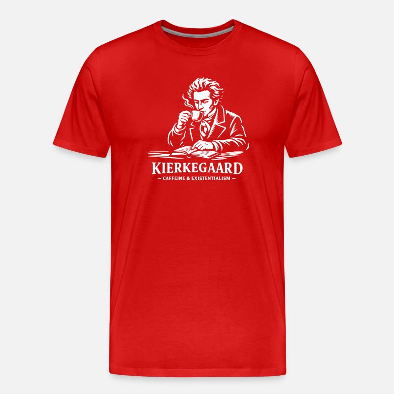 Kierkegaard Kaffee-Existenzialismus - Männer Premium Bio T-Shirt - Rot