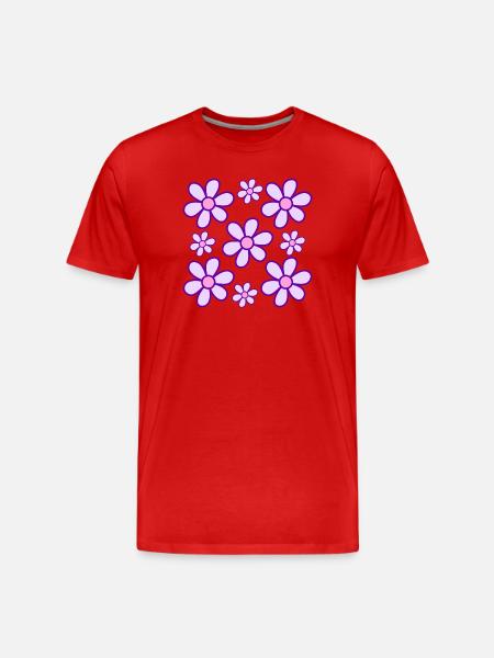 Abstrait Fleurs - T-shirt bio Premium Homme - rouge