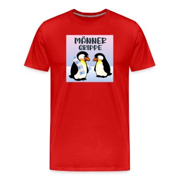 Manchots mâles rhumés - T-shirt bio Premium Homme - rouge - Devant - Damien (186cm)