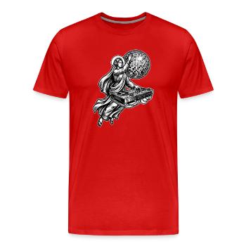 DJ Mary Virgin – Lustiges elektronisches Clubbing-Meme - Männer Premium Bio T-Shirt - Rot - Vorne - Damien (186cm)