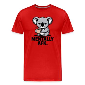 Koala AFK Coffee - T-shirt bio Premium Homme - rouge - Devant - Damien (186cm)