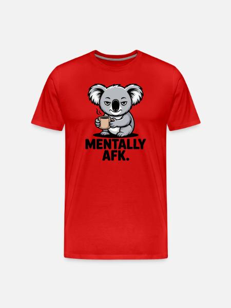 Koala AFK Coffee - Men's Premium Organic T-Shirt - red