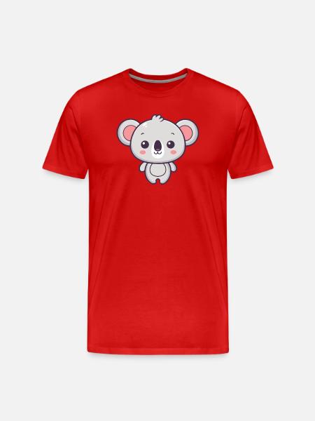 Koala Soft Pastel Drawing - Men's Premium Organic T-Shirt - red