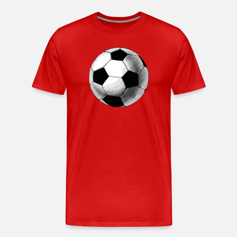 Schwarz-Weiß-Skizzenballon - Männer Premium Bio T-Shirt - Rot