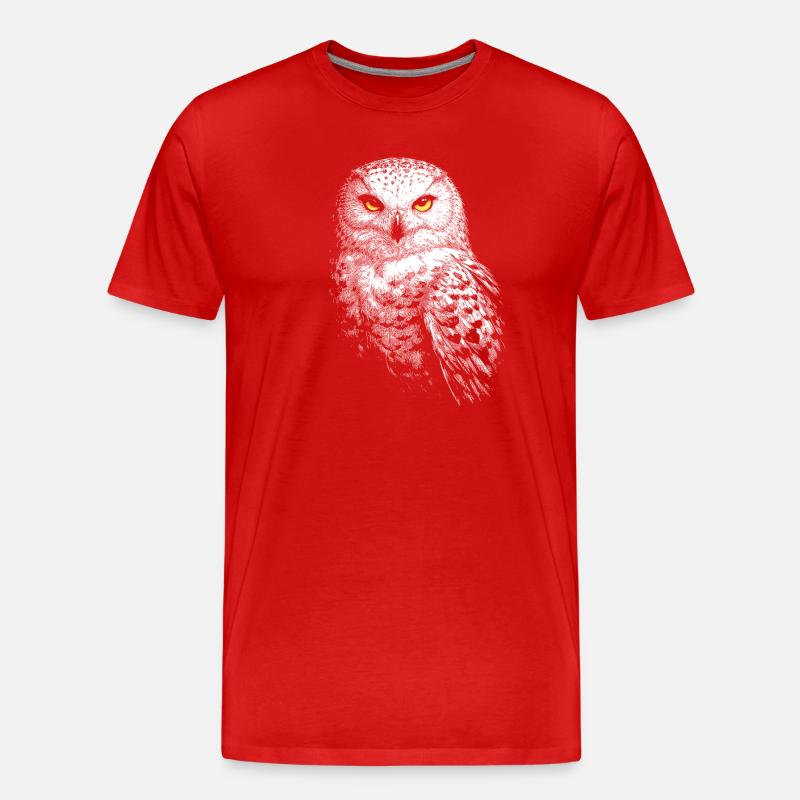 Schneeeule - Männer Premium Bio T-Shirt - Rot