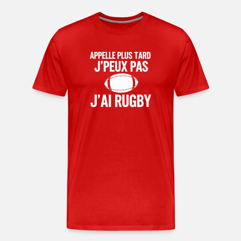 Später Rugby-Ruf - Männer Premium Bio T-Shirt - Rot