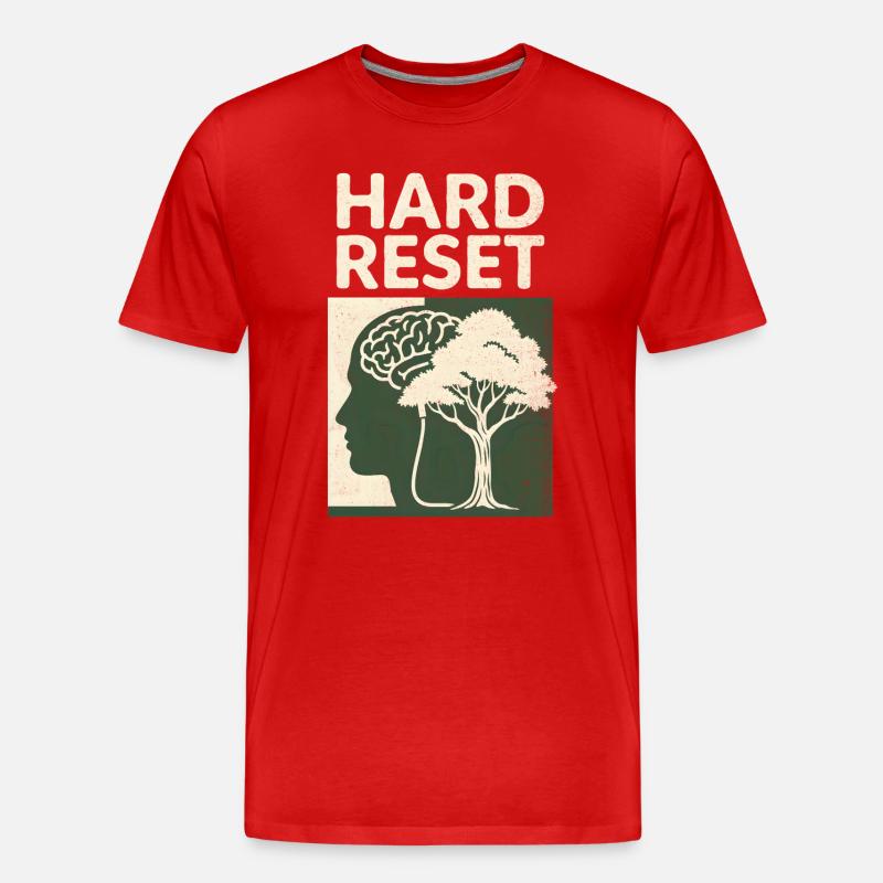 Hard Reset - Männer Premium Bio T-Shirt - Rot