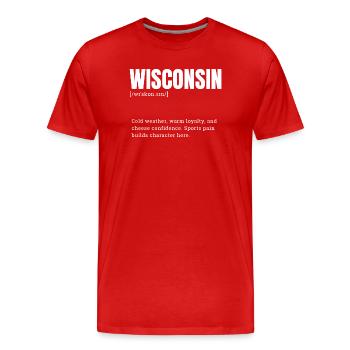 Style de police block du Wisconsin - T-shirt bio Premium Homme - rouge - Devant - Damien (186cm)