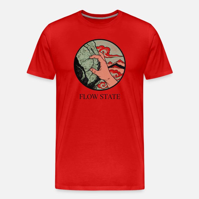 Flusszustand: Handgreifender Berg - Männer Premium Bio T-Shirt - Rot