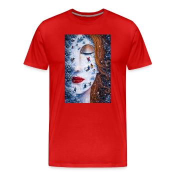 Winterdroom op Huid Miniatuur Sprookje - T-shirt bio Premium Homme - rouge - Devant - Damien (186cm)